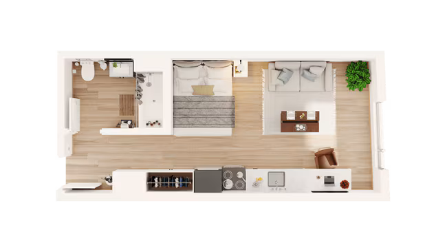 Studio • 1 Bath 524 floor plan